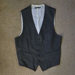 Express Men's Dark Gray Five-Button Dress Vest Sz s
